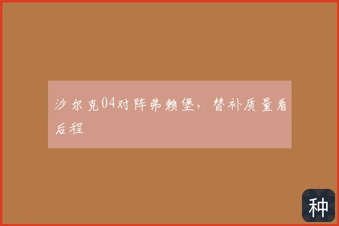 沙尔克04对阵弗赖堡，替补质量看后程